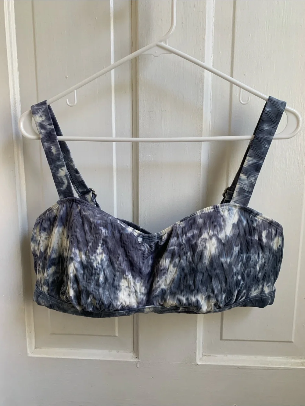 Athleta Tie-Dye Navy and White Bikini Set Top 40 DD Bottoms XL - Picture 2 of 11